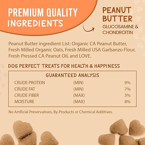 Much Loved Dog-Peanut Butter Joint Support Dog Treats - Glucosamine & Chondroitin for Mobility