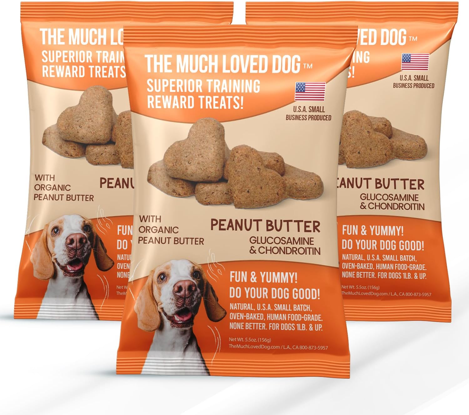 Much Loved Dog-Peanut Butter Joint Support Dog Treats - Glucosamine & Chondroitin for Mobility